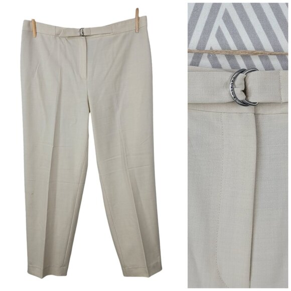 Ralph Lauren Womens Wool Blnd Dress Pants Sz 16 37" Career Old Money Capsule Tan - Picture 1 of 7
